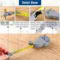 2X Rotape Tape Measure Compass with 20 Pencil Leads,Measure Beam Compass for Drawing Circles and Lines with Tape Measure. 