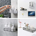 2 Pcs Kitchen / bathroom punch Storage rack wall mount multipurpose shampoo and accessories holder. 