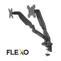 Flexo Ergonomic Dual LED Hydraulic Monitor Arm Stand | Desk Mount for 13" to 27" Screens with Tilt, Supports 360 Rotation. 