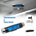 Car Thermometer Clock 2 in 1 Clock Small and Portable LCD Monitor Automotive BacklightClip-on Digital. 