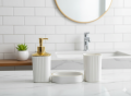 IKEA STORAVAN Polypropylene Plastic 3-piece Bathroom Sets (Soap Dispenser, Toothbrush Holder & Soap Dish) (Grey). 