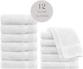 Hand Towels Washcloths Luxury Cotton Hotel Spa Bathroom Face Towel 12 Pack White. 