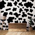 Whaline 3 Sheet Black Vinyl Cow Print Wall Decals Adhesive Cute Cow Spot Wall Stickers Removable Modern Animal Design Cow Mural Wall Decor for Bedrooms Living Room Nursery. 