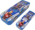 Steel Geometry Pencil Case 2 in 1 - Car Shape Pencil Box For Kids , Spider man + Avengers Print Art Metal Pencil Boxes. 