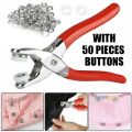 Metal Tich Button Clipper - Press Plier 9.5mm - Abaya Ring Metal Buttons Presser Machine Fastener Snap Buttons Kit - Tich Button Tool Kit. 