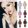 Women Vintage Leather Ladies Personalized Wristwatches Printing Ladies Quartz Watch Ladies 效邪褋褘 袞械薪褋泻懈械. 