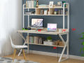 Computer Tables, Metal Frame Wood Home Office Table with 4 Tier DIY Storage Shelves - Laptop PC Desktop Table Study Workstations. 