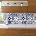 Techmanistan 60cm x 200cm Roll - Random Design Tile Stickers Pattern Oil Proof Kitchen Wall Sticker Wallpaper Bathroom Home Waterproof Self Adhesive Wallpaper Wall Sticker Tile Sticker. 