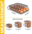 Fast Forward Rolling Egg Container for Refrigerator with Lid - Pack of 1 Stackable Plastic Egg Holder for Refrigerator - Terrazo Egg Tray for Refrigerator or Fridge Organizer. 