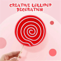 3Pcs Simulated Lollipop Prop Fake Lollipop Model Candy Ornament Wedding Festival Party Decoration Easy to Use ,Red. 