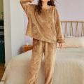 FUZZY FLANNEL PAJAMA SETS nighty loungwear winter night suite winter  pyjama set /warm suite /. 