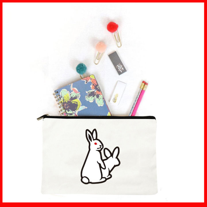 Cute little white rabbit Kawaii Japanese Cotton Pencil Case For ...