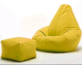 Pink Comfy Style Bean Bag Sofa With Stool. 