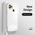 For Itel Vision 1 / Itel P36 Play Back Cover with Lanyard Luxury 6D Plating Frame Shiny Bling Cases Soft Silicone Square Protective Mobile Phone Case for Girls Boy. 