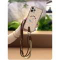 Durable Silicone Phone Case For iphone 11 Pro Max/ip11Pro Max Crossbody Back Cover Necklace Cartoon Waterproof Soft case. 