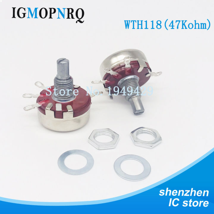 2PCS WTH118 47K 2W 1A Potentiometer New Authentic Variable Resistor VR Resistance 47K Ohm