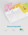Eono 7 Day Pill Organizer Box 7 Compartments Medicine Box BPA Free for Vitamin, Fish Oil Tablets, Medicines or Additives (German Days of Week). 