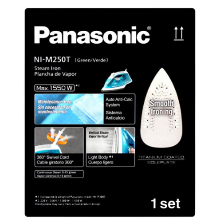 Panasonic%201%20-%20NI-M%20250T%20Titanium%20Coated%20Sole%20Plate%20Steam%20Iron%201550W%20(Green)%20-%20Image%203