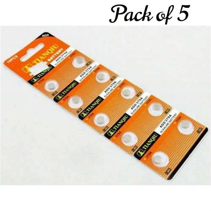 Watch Cell AG0, LR521H, 379A, SR521SW - Tianqui 1.5V Alkaline Button Coin Cell - Pack of 5 |  24-7 STORE