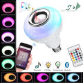 Bluetooth Speaker Bulb Smart LED RGB + Remote Control Wireless Disco Audio Music Multi Color Dimmable Lamp 12W. 