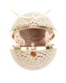 Circular Metal Cage Clutch Handbag Purse for Girls and Women Round Shape Metal Cage Bag. 