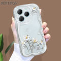 Hontinga for Infinix Hot 40 H40 Pro Back Cover Multicolor Flower Cream Texture Phone Case Wavy Edge Soft Silicone Cover. 