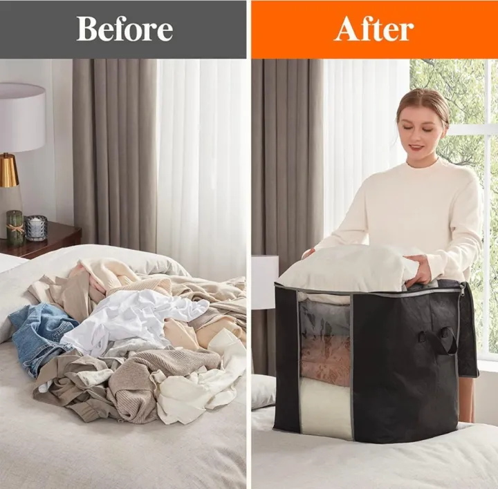 Pack%202%20Large%20Storage%20Bags,%20Storage%20Bag%20Clothes%20Storage%20Box%20Bins%20Foldable%20Closet%20Organizers%20Storage%20Containers%20with%20Durable%20Handles%20Thick%20Fabric%20for%20Blanket%20Comforter%20Clothing%20Bedding%20-%20Image%204