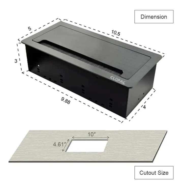 Flip%20up%20Tabletop%20Brush%20Connectivity%20Box%20with%204%20Multi%20Light%20Plug%20-%20Black%20-%20Image%205