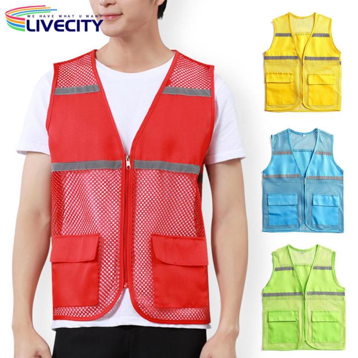 Vest Coat Hollow Out Men Women Summer Mesh Volunteer Waistcoat