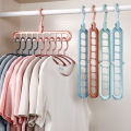 9-hole Space Saving Hanger Multi-functional Hanger Creative Rotating Folding Hanger Storage Shelf Saves Wardrobe Space Clothes Hanger. 