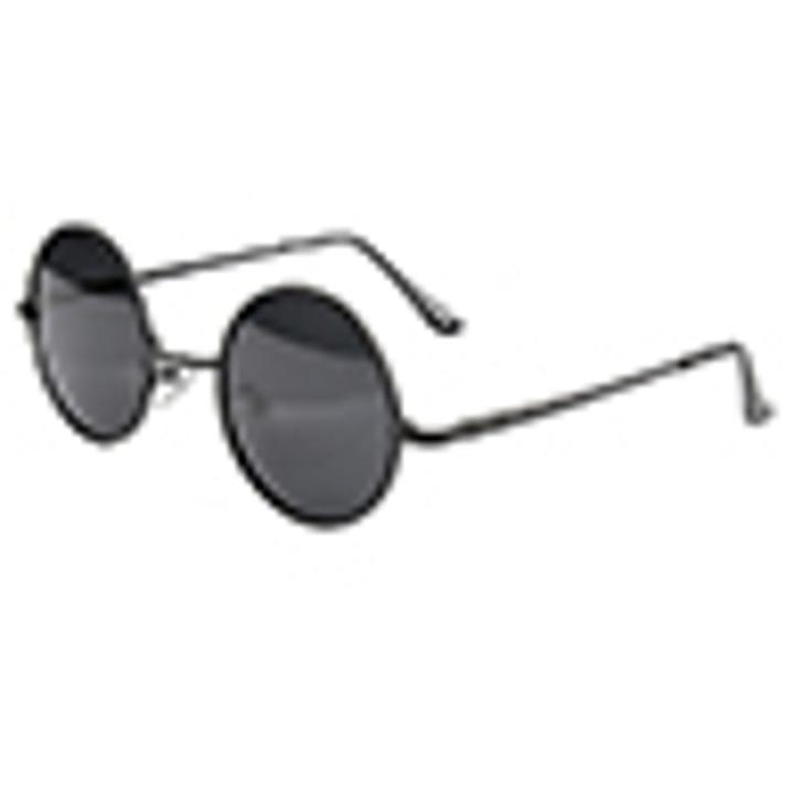 Vintage Retro Men Women Round Metal Frame Sunglasses Black Lens Glasses Eyewear Daraz.pk