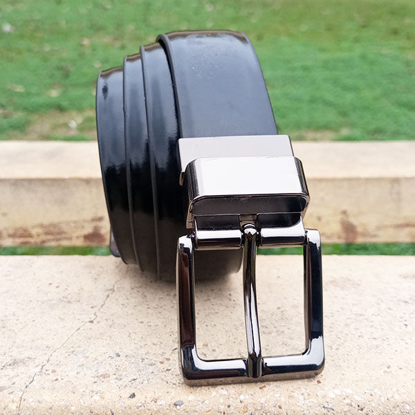 Double Sided Shining Dress Leather Belt For Men