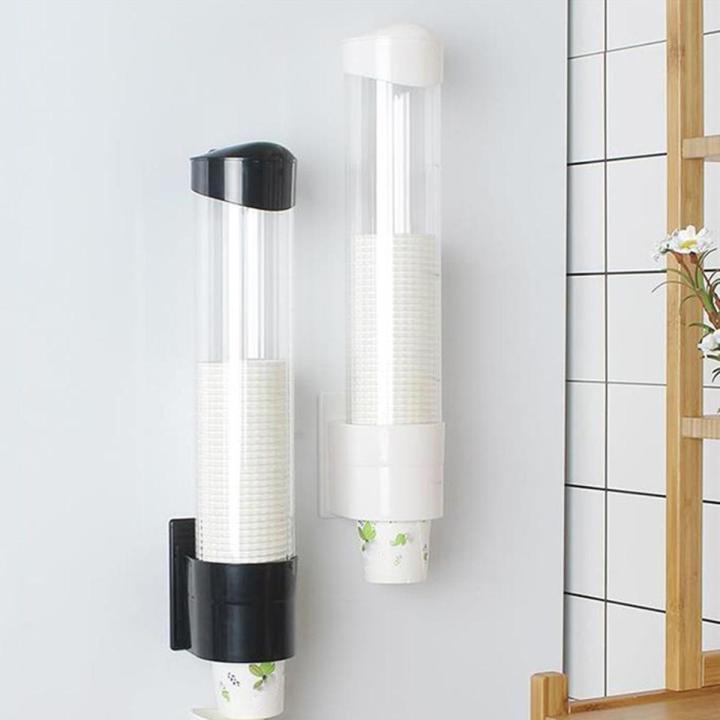 Paper Cups Dispenser Plastic Cups Holder Disposable Plastic & Paper Cups Holder Dustproof Free Punching Paper Cup Rack