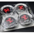 SET OF 4 Ferrari Logo Car Wheel Center Caps Premium Quality Chrome Material 2.25 inches = 5.72 cm. 