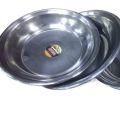3 Pcs Round Deep Plates Steel Tasra 9 inches 90ml. 