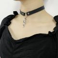 Yennefer Black Leather Choker Wild Hunt Game Cosplay Medallion Pendant For Women Hip-Hop Charm Necklace Clavicle Cool Jewelry. 
