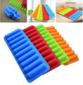 Techmanistan Random Color - 10 Cavity Ice Sticks Mold, 10 Grids Silicone Ice Cue Tray Mold Long Strip Ice Cube, Non-Stick Easy Release Push Popsicle Out Cylinder Silicone Ice Cube. 
