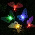 20 Led Solar Powered Butterfly Fiber Optic Fairy String Lights. 