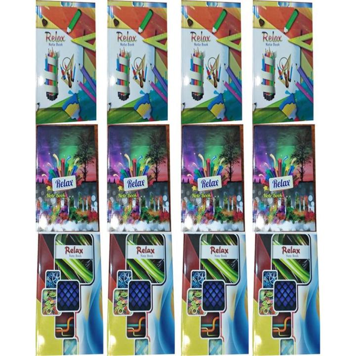 Pack of 12 Note Book / 4 Copy Single Line ,4 Four Line & 4 Math Art # 200 (4 Pcs Each)