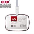 Acrylic Name Neck Badge Holder Crystal Transparent Exhibition Name Tag Case ID Card Holder with Lanyard For Student Staff. 
