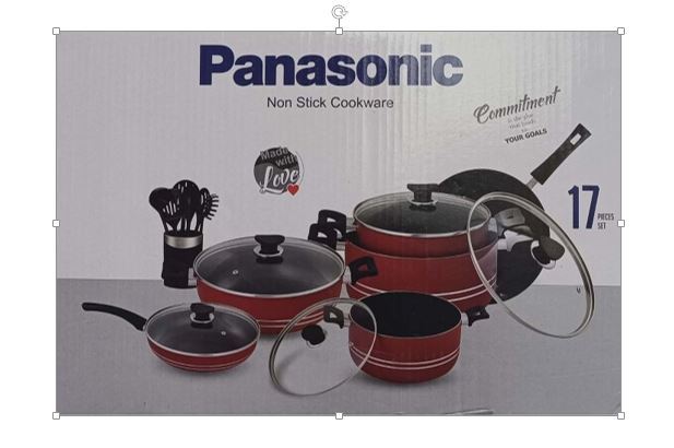 Panasonic Non stick Cookware Gift SET Pack of 17 PCS- Red