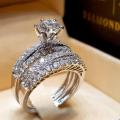 Luxurious Couple rings Elegant Delicate  Stackable rings Shiny Brilliant Wedding rings for Wedding Engagement Anniversary Couple Gift. 