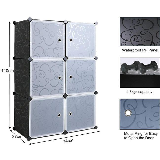 6 Cubic Plastic Cabinets With Magnetic Doors