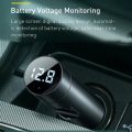 Baseus Bluetooth FM Transmitter MP3 for Car – 18W USB Car Charger – Gray. 