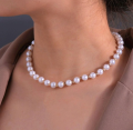 Simulated Shell Pearls Necklace for Women Round White Pearl Necklace Strand Pearl Jewelry. 
