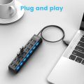 【Footprint】 USB Hub 2.0 USB Splitter Multi Hub USB 2.0 Adapter USB Several Ports Power Adapter USB 2.0 With Switch Laptop Accessories For PC. 