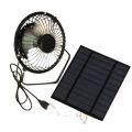 5W 5V Solar Panel ed Fan, Mini Portable Ventilation Cooling Fan 4-Inch USB Portable Fan for Camping Yacht Dog House. 