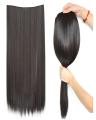 Hair Extensiopn for Her Soft Straight Clips-On Synthetic Hair Extension - 28 Inch - Black. 