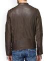 Brown-Faux Leather Treakwood Jacket-For Men. 