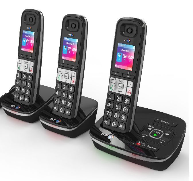 BT 8500 Trio (03 sets) intercom pus PTCL Wireless Landline phone with Speaker Phone, Answering Machine and 06 Rechargeable Cells